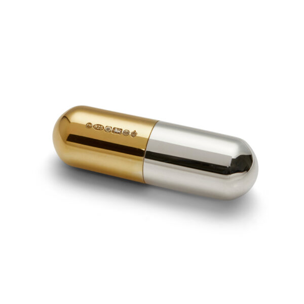 Silver and Gold Pill Box M358